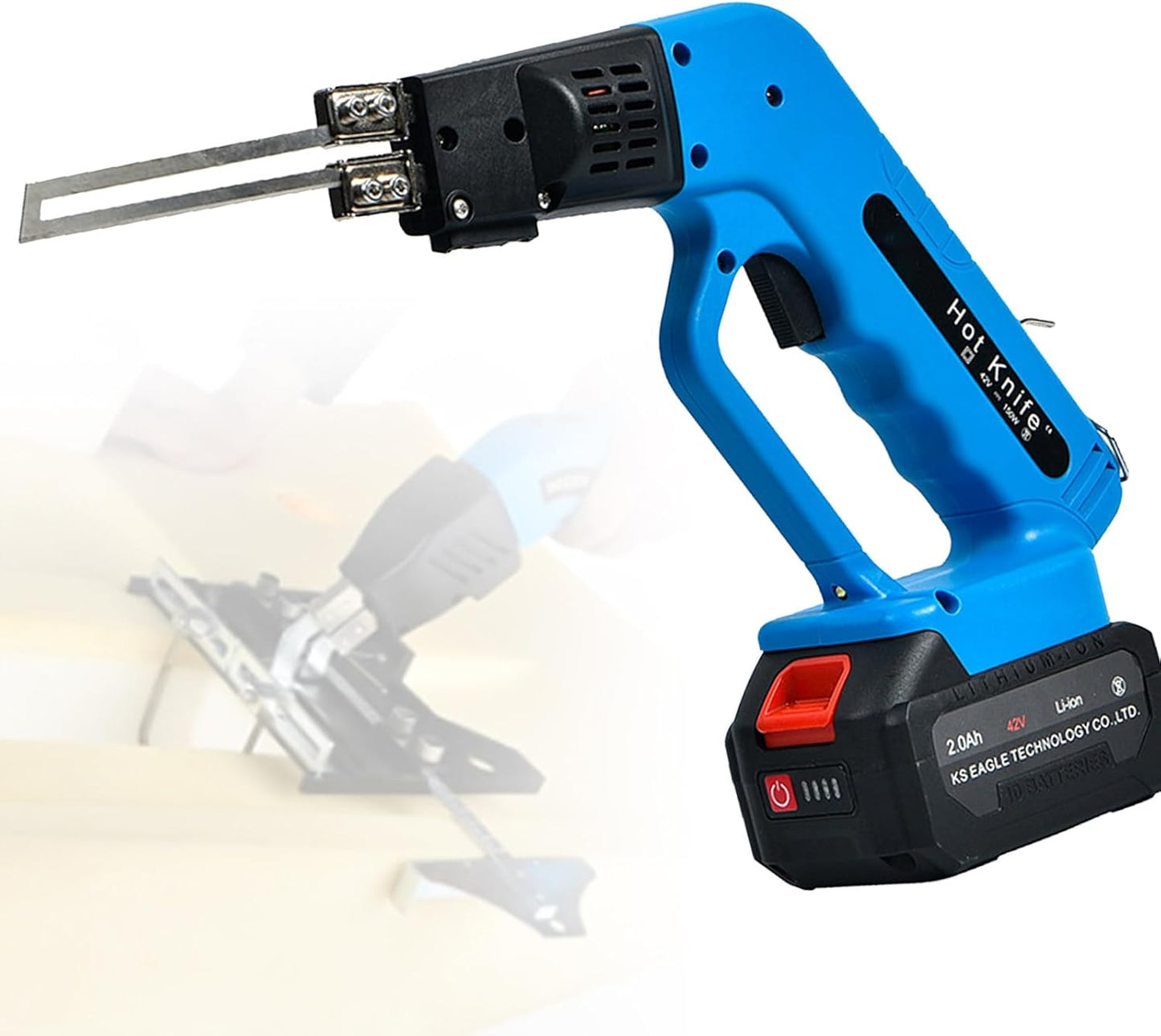 Professional Air Cooled Hot Knife, Cordless Battery Powered Heating Cutter with Tool Box, for Foam Board and Plastic Cutting