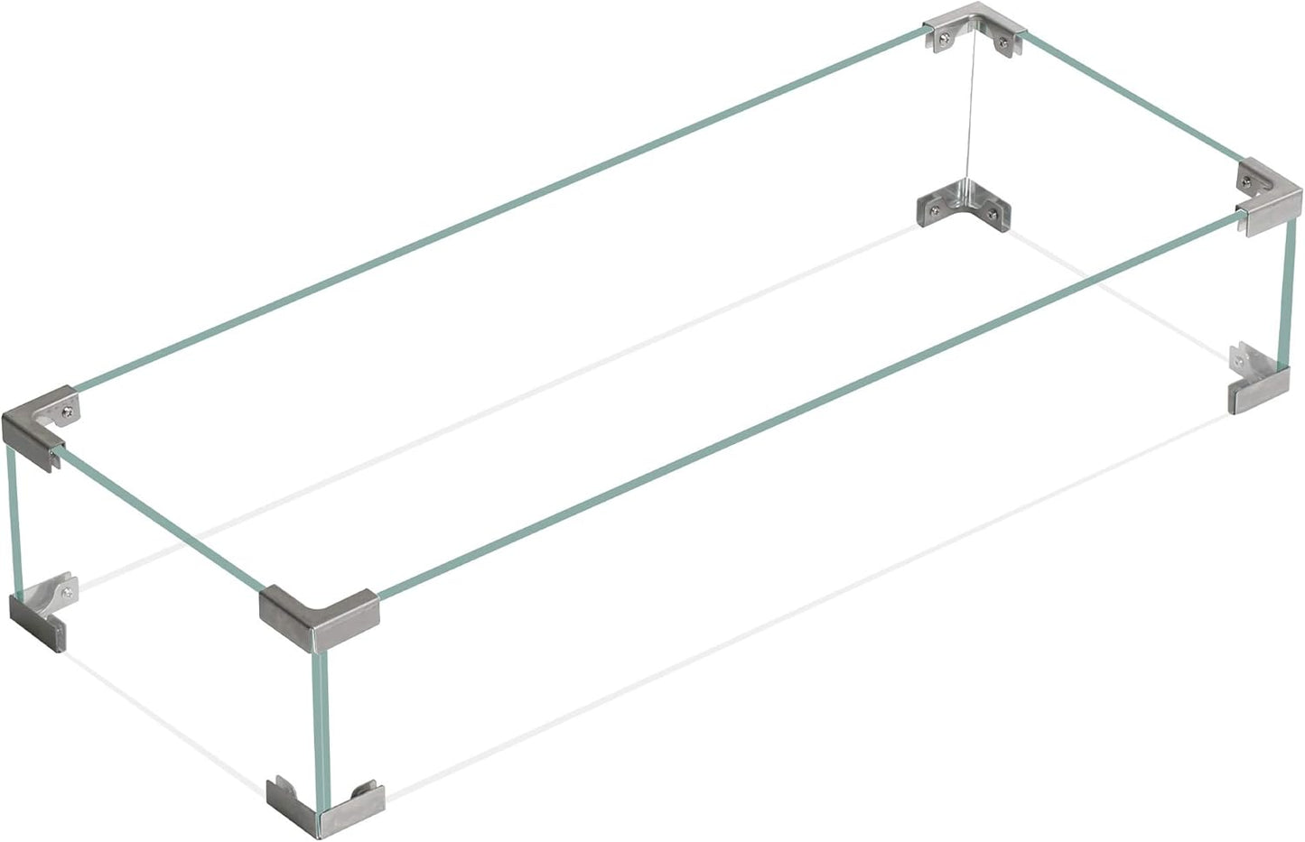 BALI OUTDOORS Gas Fire Pit Table Wind Guard Clear Tempered Glass Flame Shield for Rectangular Outdoor Fire Pit, 30.7 x 11.8 x 5.9 inches