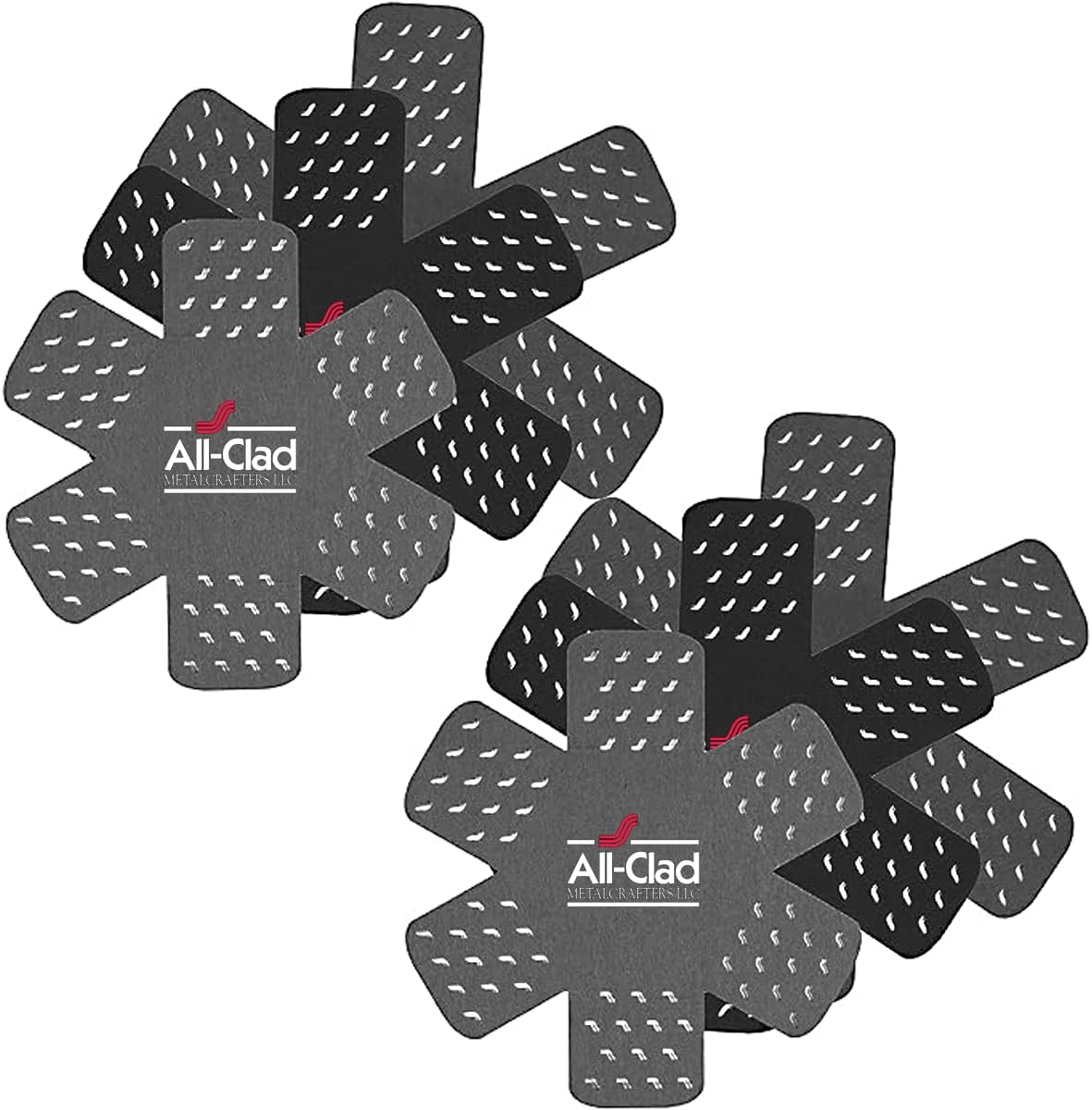 All-Clad Premium Cookware Protectors: Pot and Pan Protectors for Kitchen Organization - Perfect for Cast Iron, Steel, or Glass, 6-Piece, Black\/Gray