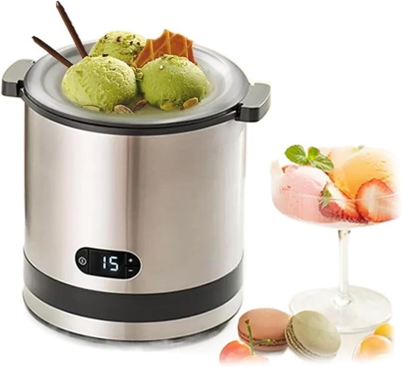 Ice Cream Maker Ice Cream Machine Household Small Homemade Mini Fully Automatic Fruit Ice Cream Machine Yogurt Cone Machine Table Top Ice Cream Machine,Fun Kitchen Appliance