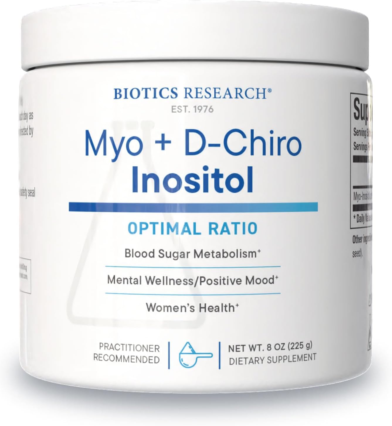 Biotics Research Balanced B8 Powder, Myo inositol and D Chiro inositol, 40:1 Ratio, Women’s Health, Neural Communication, Fat Metabolism, Vascular Health, Hair Growth 8 Ounces