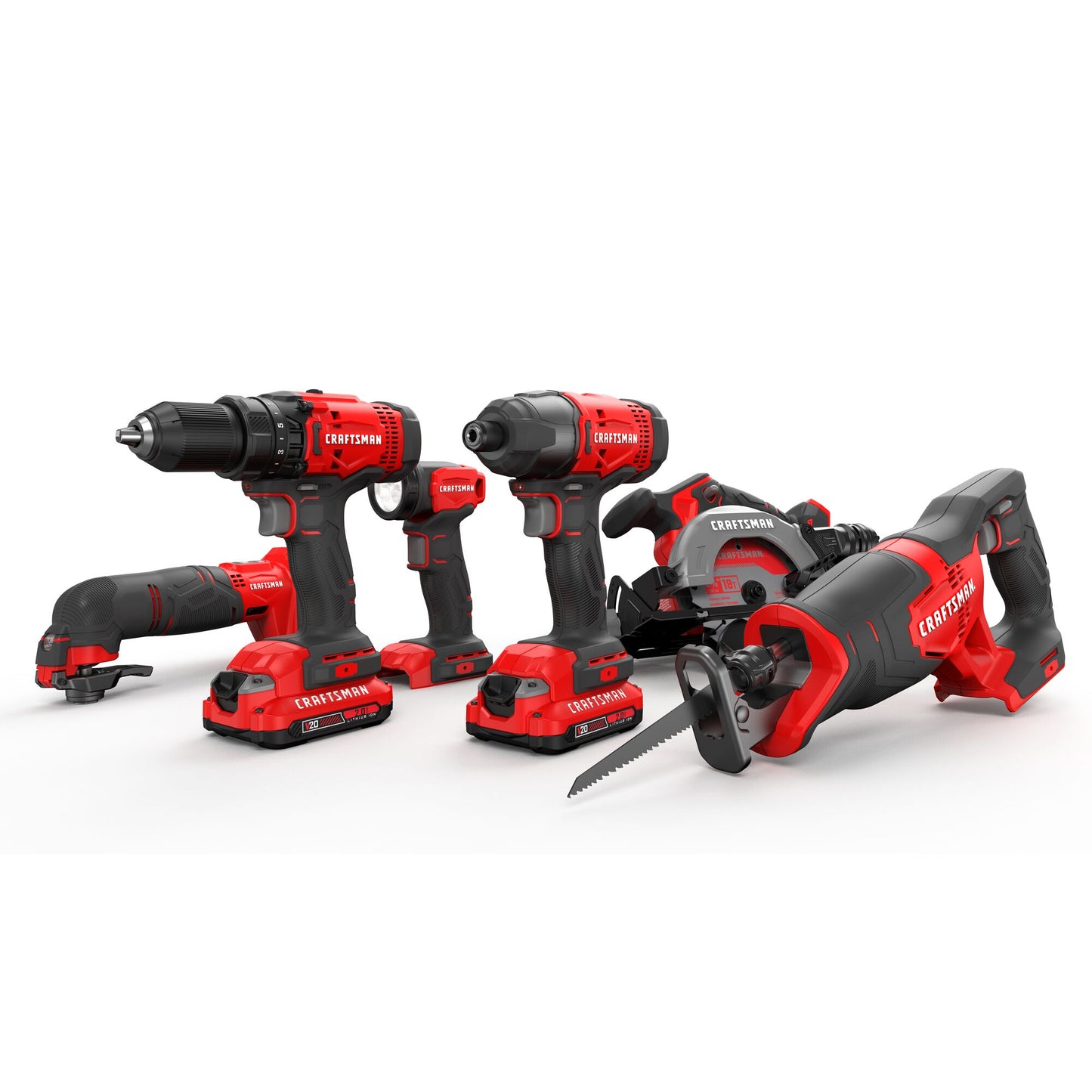 CRAFTSMAN V20 20-volt Max 6-Tool Power Tool Combo Kit with Soft Case (2-Batteries and Charger Included)