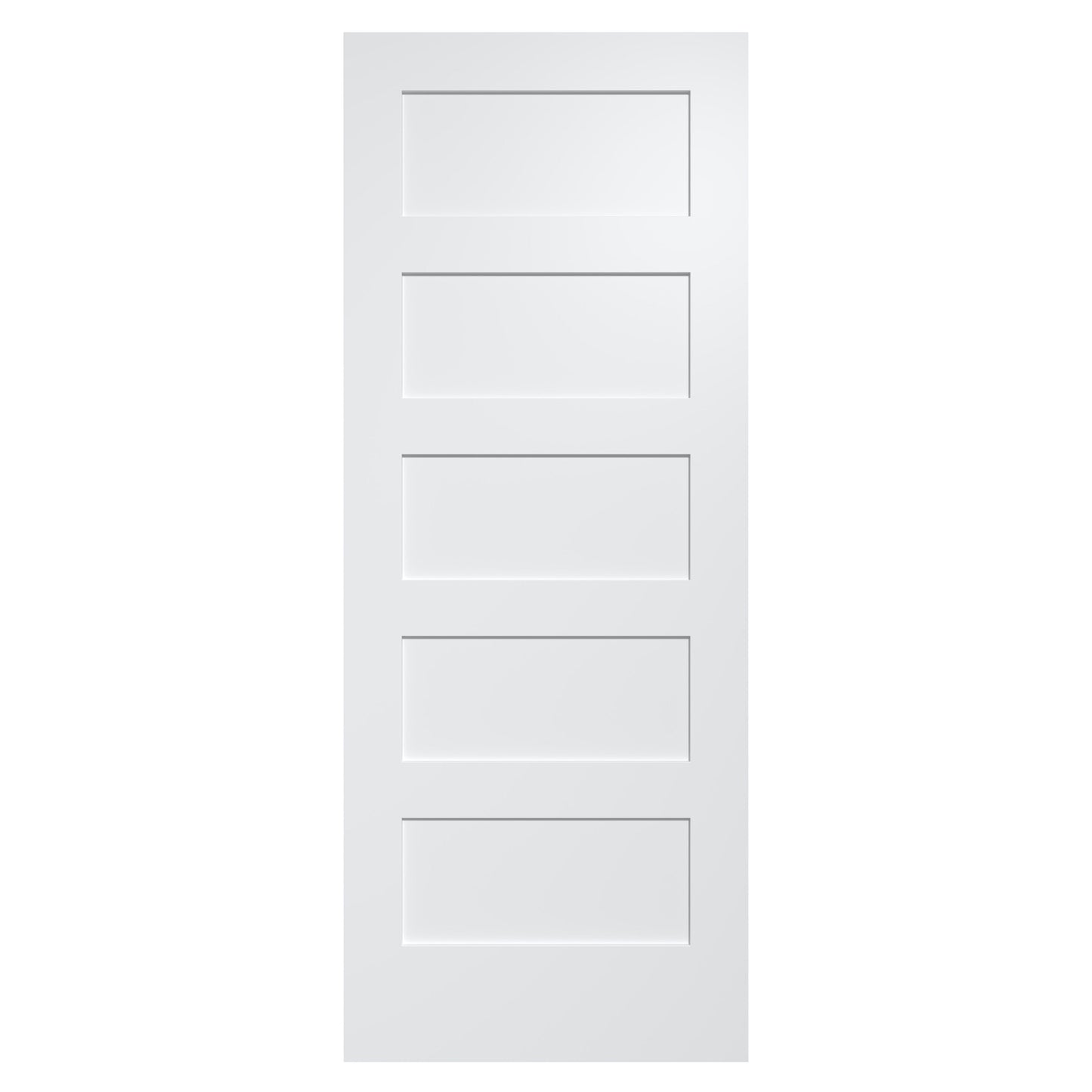 Camaflexi 5 Panel 22-in x 80-in White 5-panel square Smooth Solid core Primed Pine Wood Slab Door