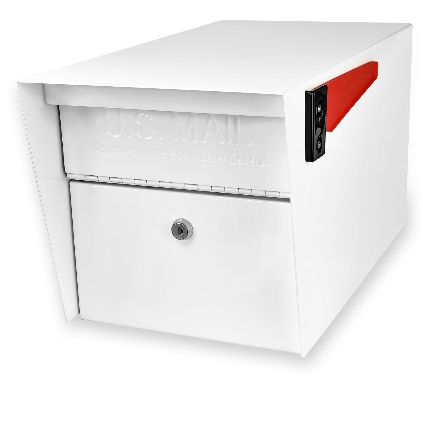 Mail Boss Post Mount White Metal Extra Large Lockable Mailbox 7509