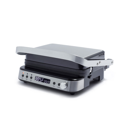 Greenpan 8.7-in x 12.6-in Non-Stick Silver Foldable Electric Griddle with Removable Drip Tray (1600-Watt) CC006410-001