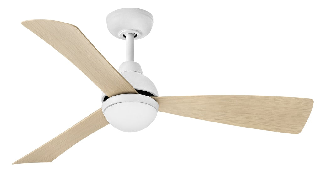 Hinkley Una 44-in Integrated LED Smart Matte White with Natural Blades Ceiling Fan With Light - Remote Included ( 3 -Blade ) 5528806