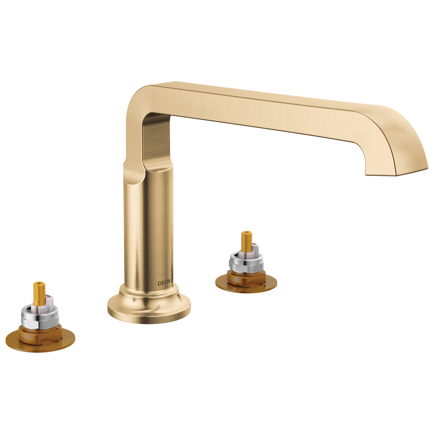 Delta Tetra Lumicoat Champagne Bronze Sold separately Deck-mount Roman Low-arc Bathtub Faucet