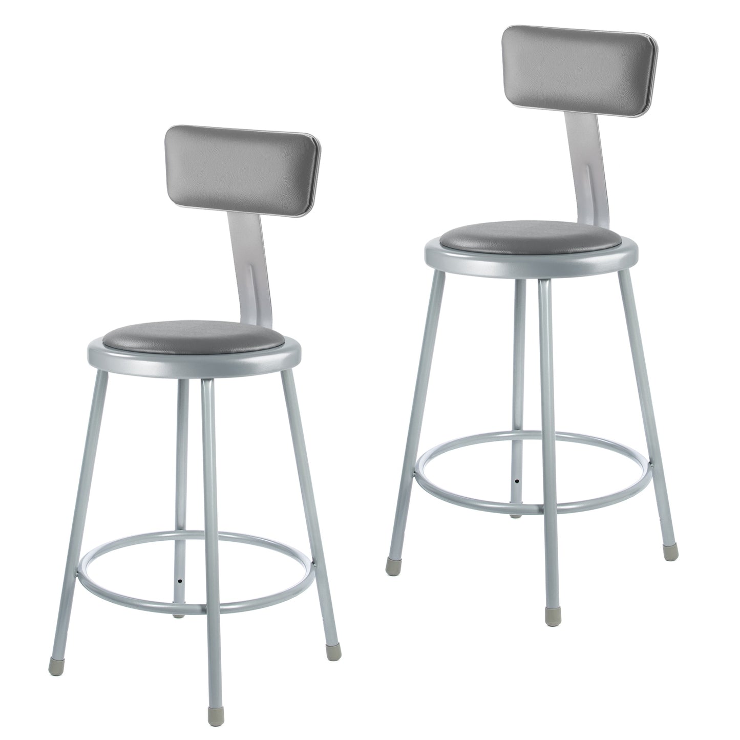 Hampden Furnishings Otto 24-inch Padded Work Seat with Backrest, Gray, 300 lb. Weight Capacity, Versatile and Durable Steel Construction HMD6400BGY-HB/2