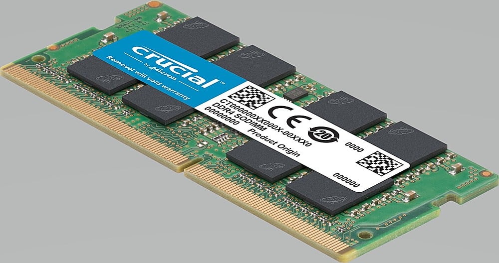Crucial - 64GB (2PK 32GB) 3200MHz speed PC4-25600 DDR4 SODIMM Laptop Memory Kit - Green