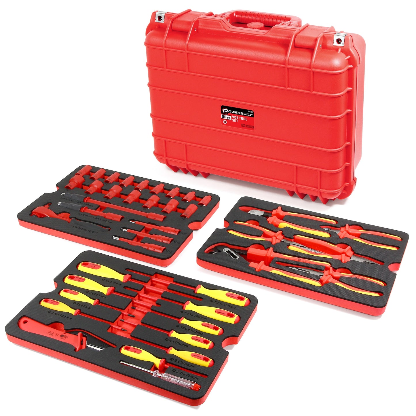 Powerbuilt 50 -Piece Metric Mechanics Tool Set with Hard Case