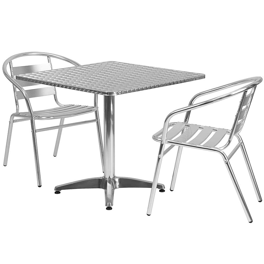 Flash Furniture - Lila Outdoor Square Contemporary 3 Piece Patio Set - Aluminum