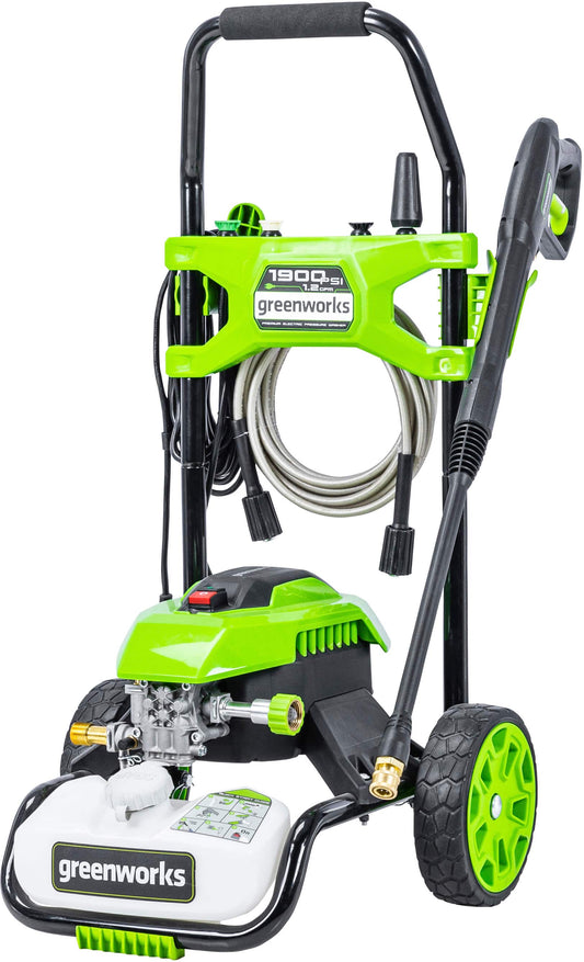 Greenworks - Electric Pressure Washer up to 1900 PSI at 1.2 GPM - Green