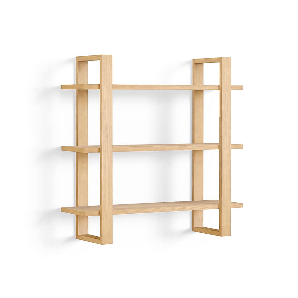 Burrow - Index Hardwood 3-Shelf Bookshelf - Oak
