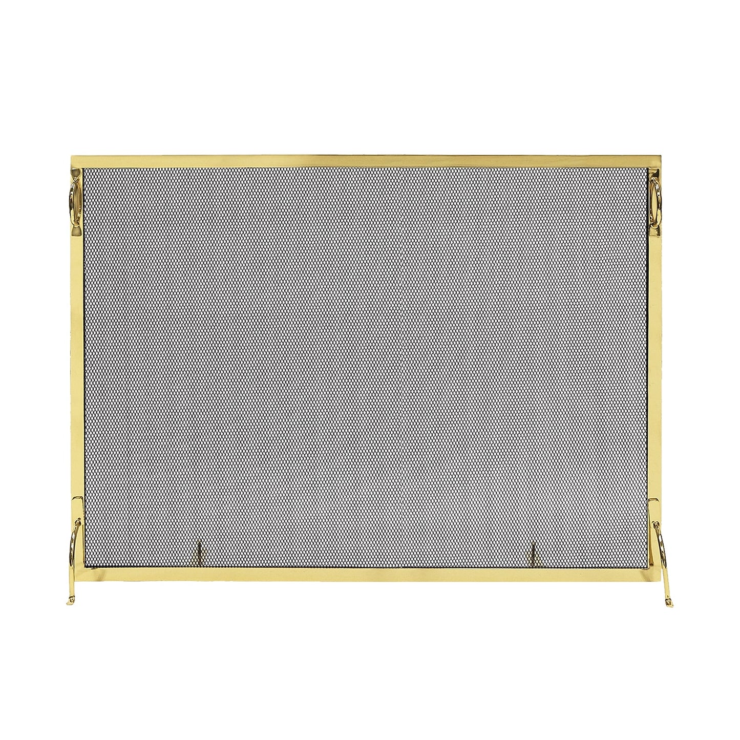 Minuteman International 8-in Polished Brass Iron 1-Panel Flat Fireplace Screen SSM-4433BR