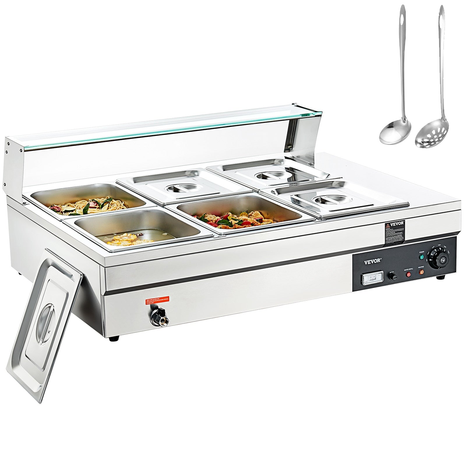 VEVOR 6-Station 72-Quart Commercial/Residential Electric Food Warmer BLZBWTC6PB3600001V1