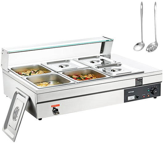 VEVOR 6-Station 72-Quart Commercial/Residential Electric Food Warmer BLZBWTC6PB3600001V1