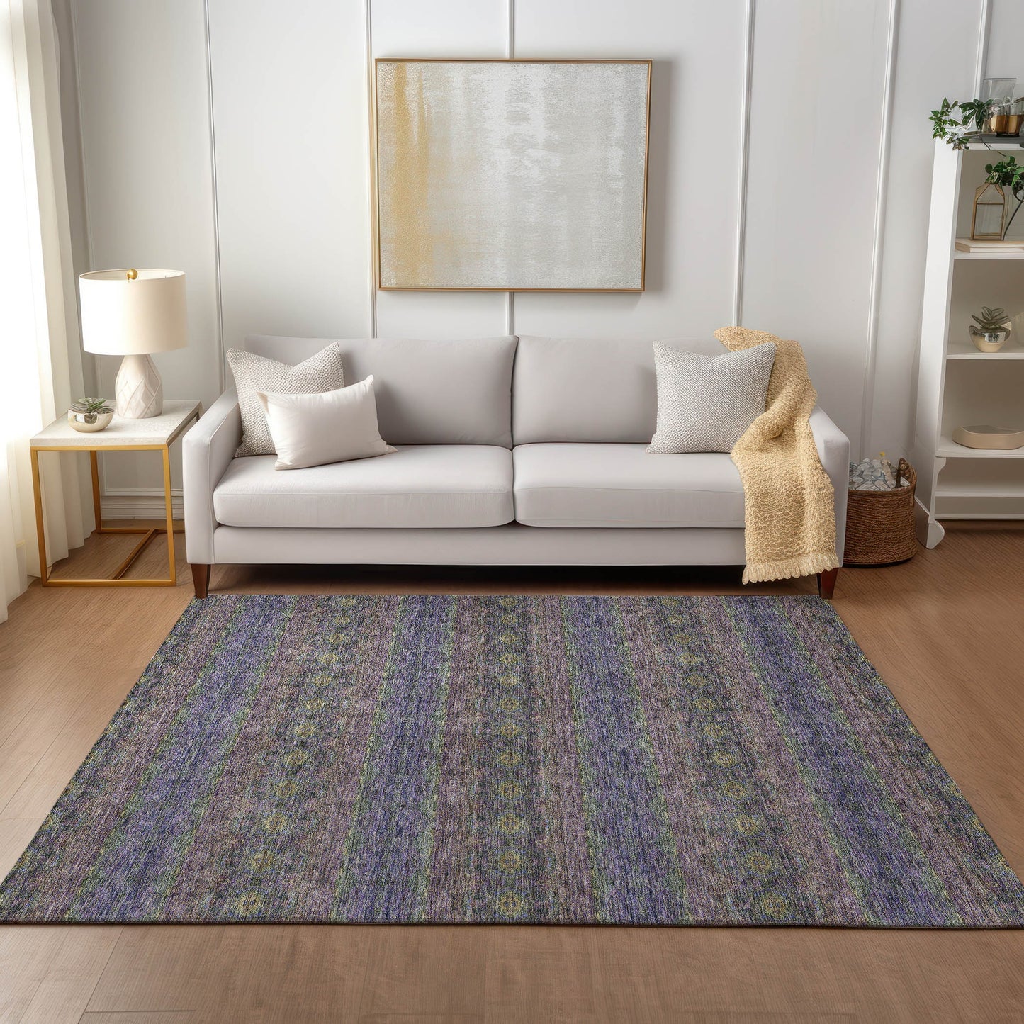 Addison Rugs Chantille ACN615PP 8 x 10 (ft) Purple Rectangular Indoor/Outdoor Abstract Machine washable Area rug