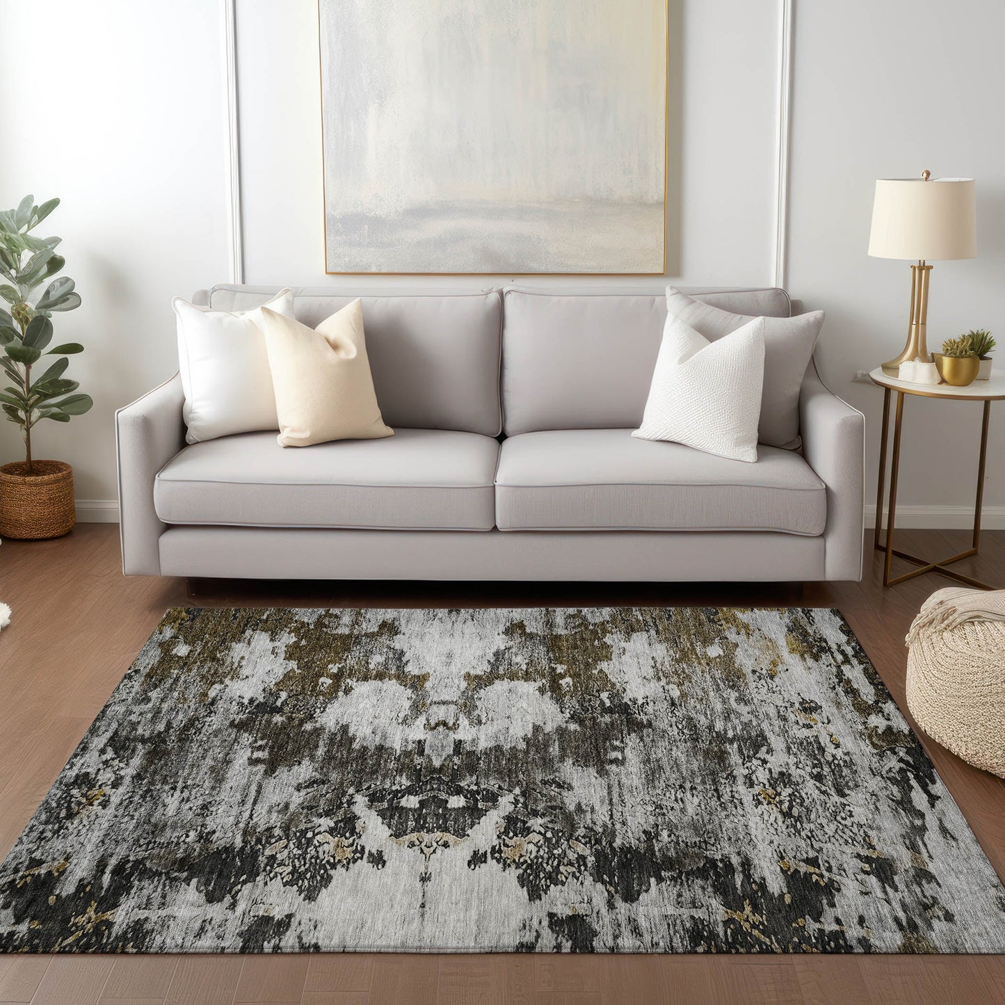 Addison Rugs Chantille ACN638TP 8 x 10 (ft) Taupe Rectangular Indoor/Outdoor Geometric Machine washable Area rug