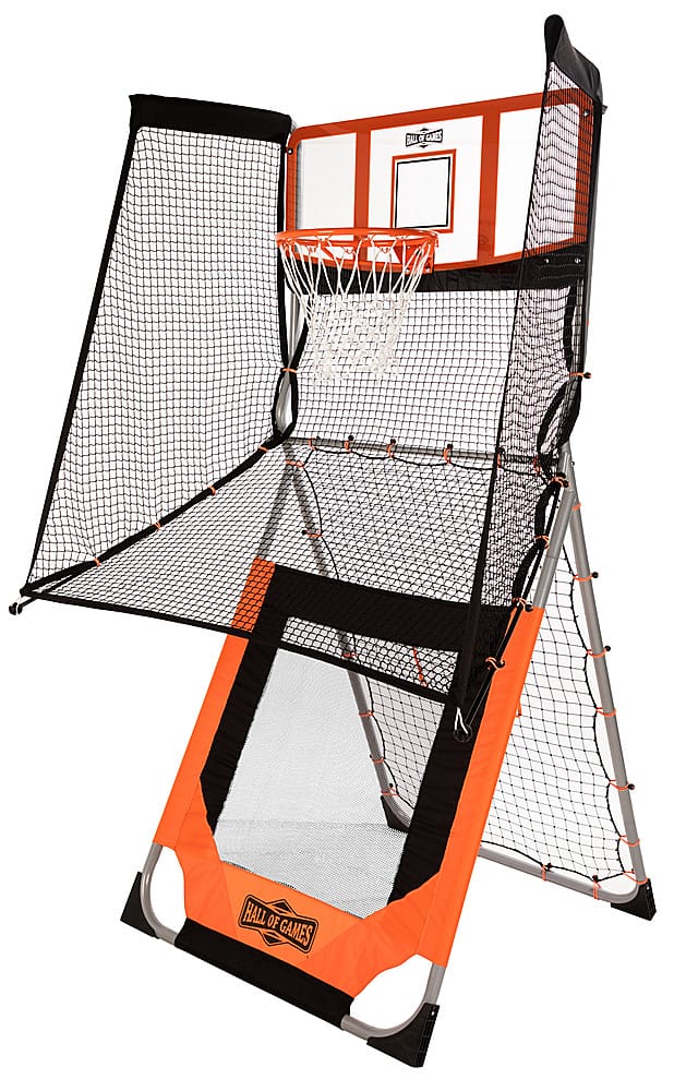 Hall of Games - Outdoor 2-in-1 Basketball and Baseball Pitchback Training Game