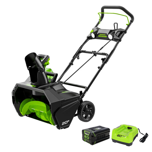 Greenworks Pro 80-volt Max 20-in Single-stage Push Battery Snow Blower 2 Ah (Battery and Charger Included) 2600402