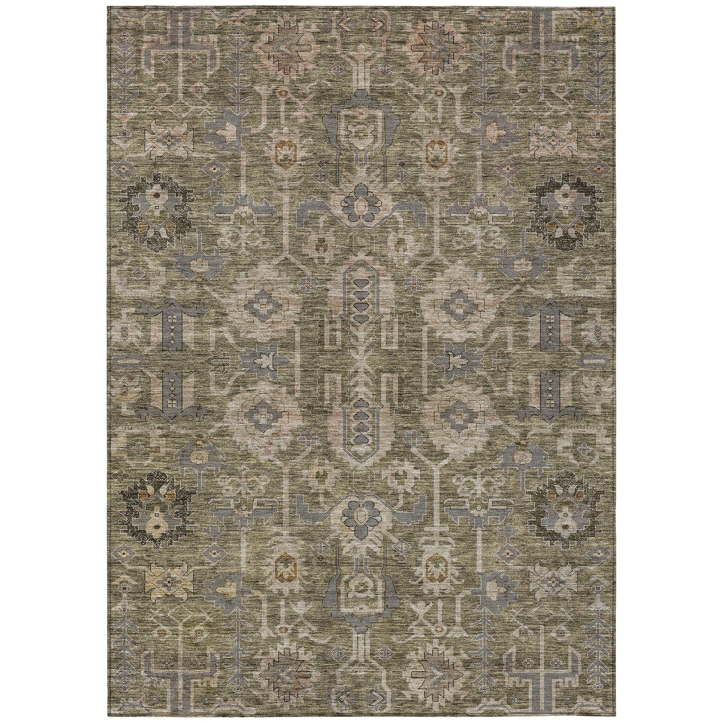 Addison Rugs Chantille ACN697BR 9 x 12 (ft) Brown Rectangular Indoor/Outdoor Geometric Machine washable Area rug