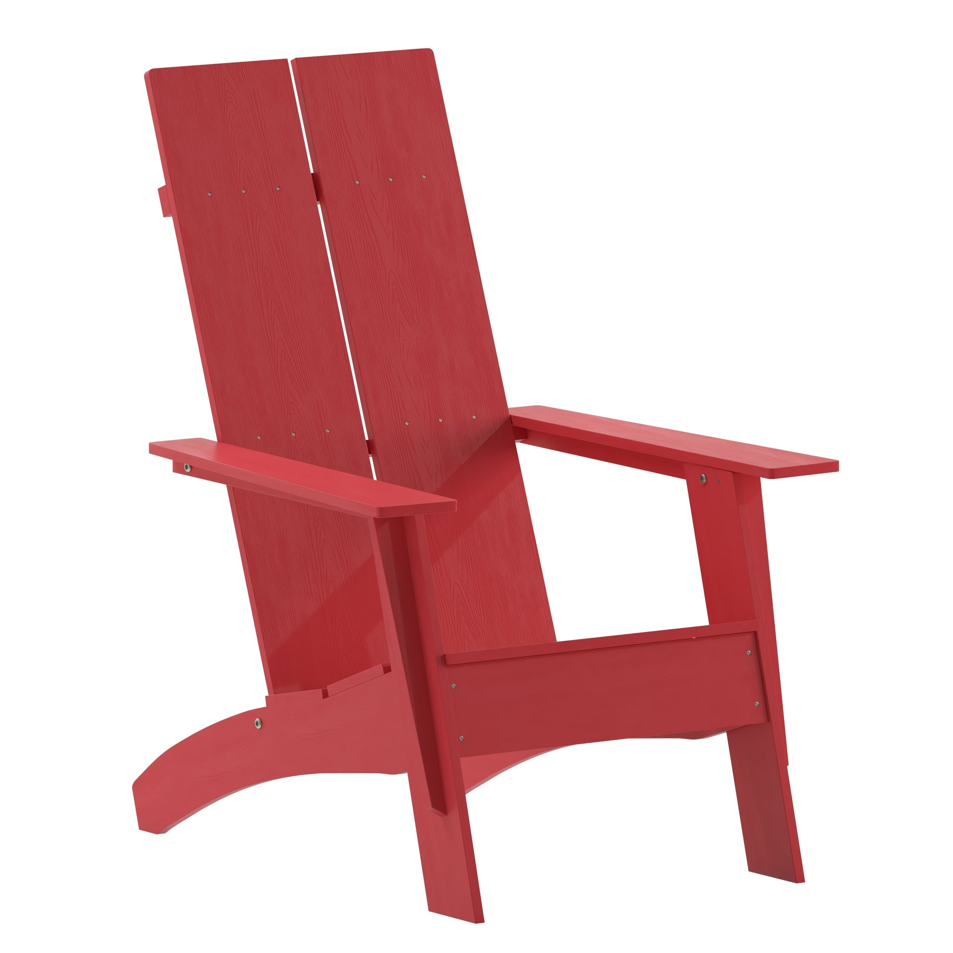 Taylor & Logan XXX Red Resin Frame Stationary Adirondack Chair with Solid Seat