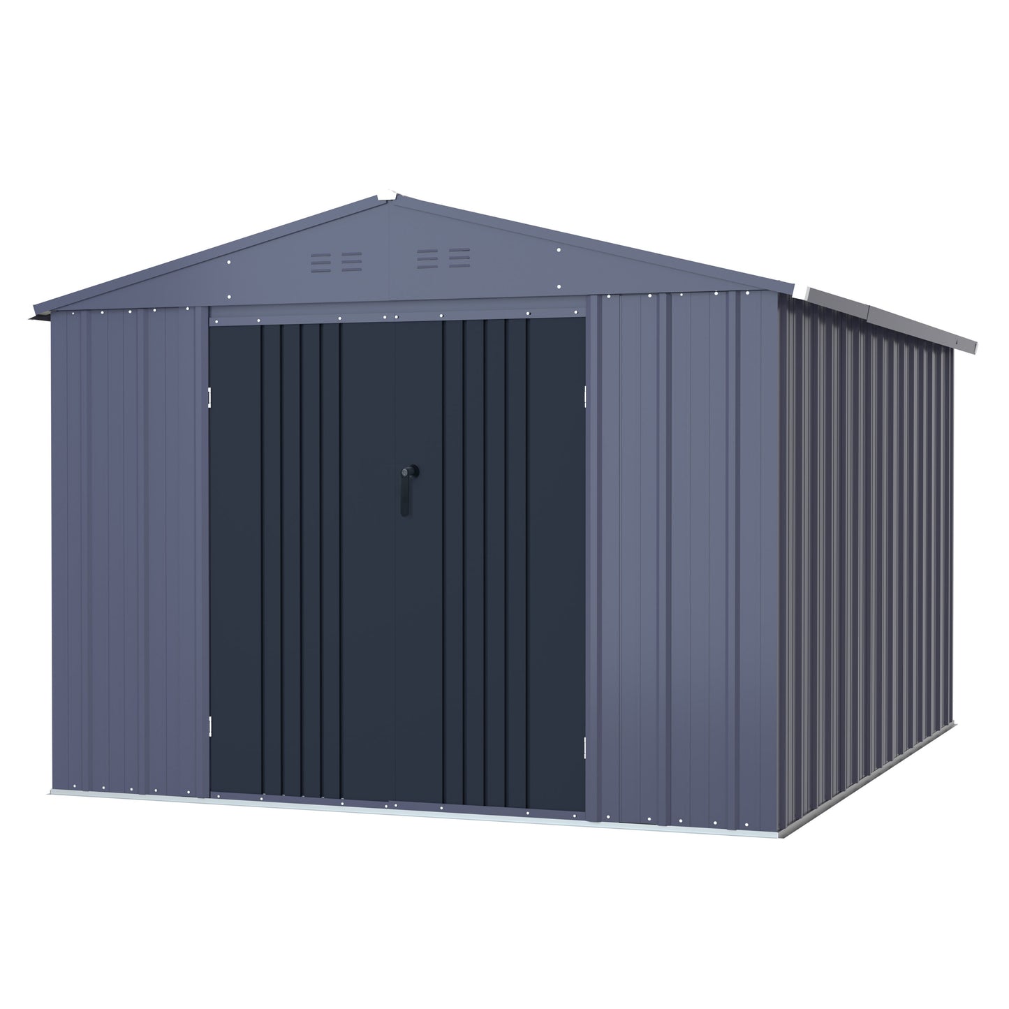 VEIKOUS 8-ft x 10-ft Metal Storage Shed Galvanized steel Metal Storage Shed (Floor Included)