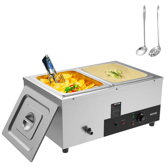 VEVOR 2-Station 12-Quart Commercial/Residential Electric Food Warmer BWTCXTC2C00000001V1