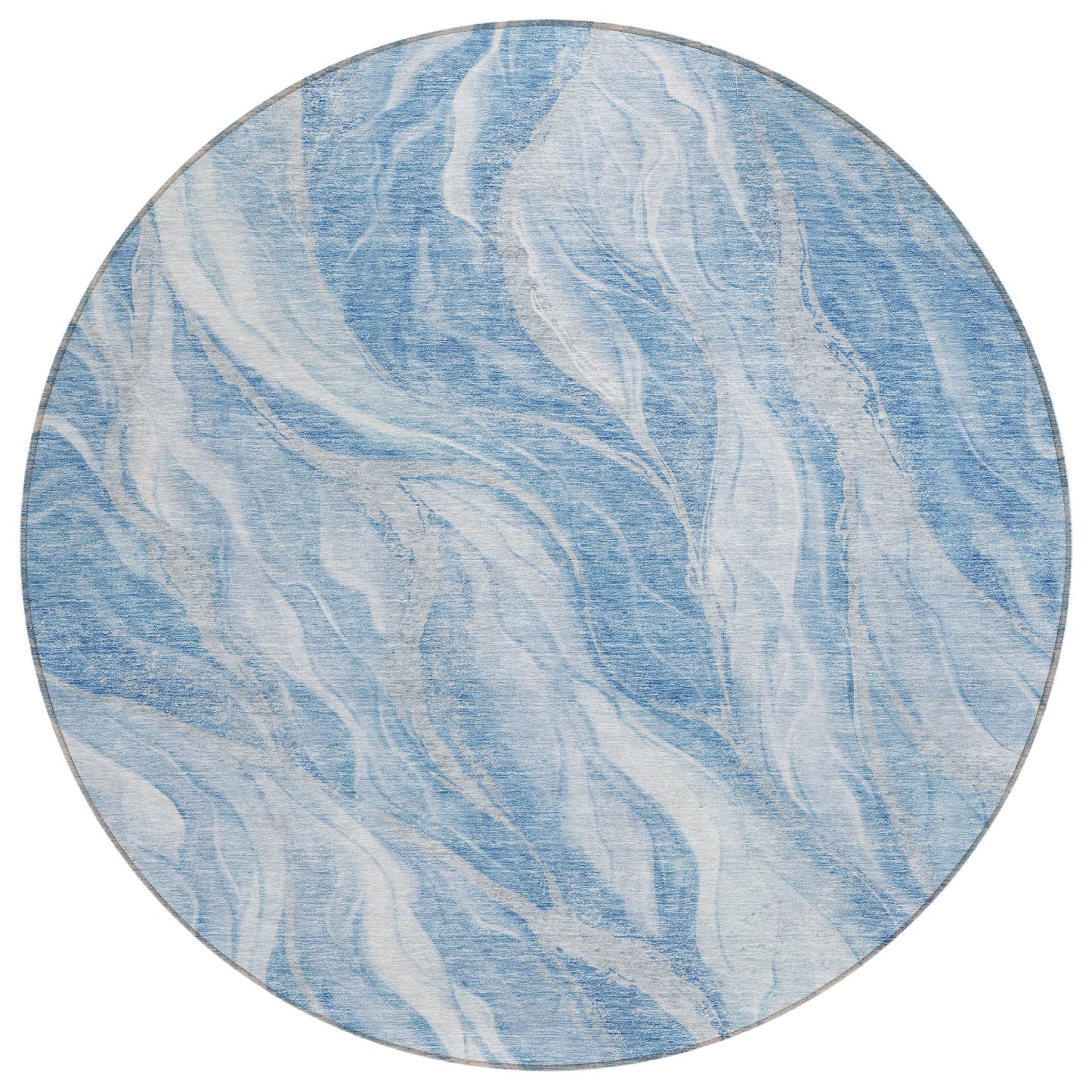 Addison Rugs Chantille ACN720BU 8 x 8 (ft) Blue Round Indoor/Outdoor Geometric Machine washable Area rug