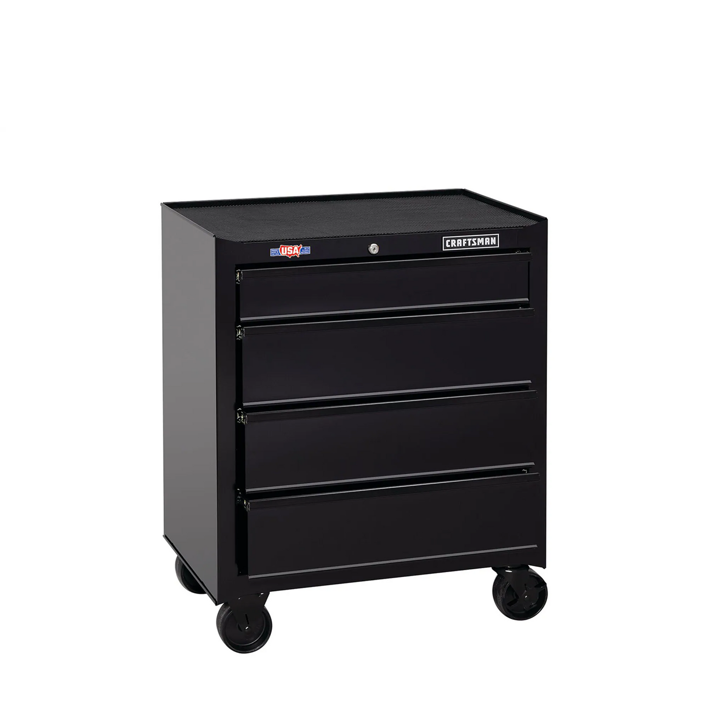 CRAFTSMAN 1000 Series 26.5-in W x 32.5-in H 4-Drawer Steel Rolling Tool Cabinet (Black) CMST22741BK
