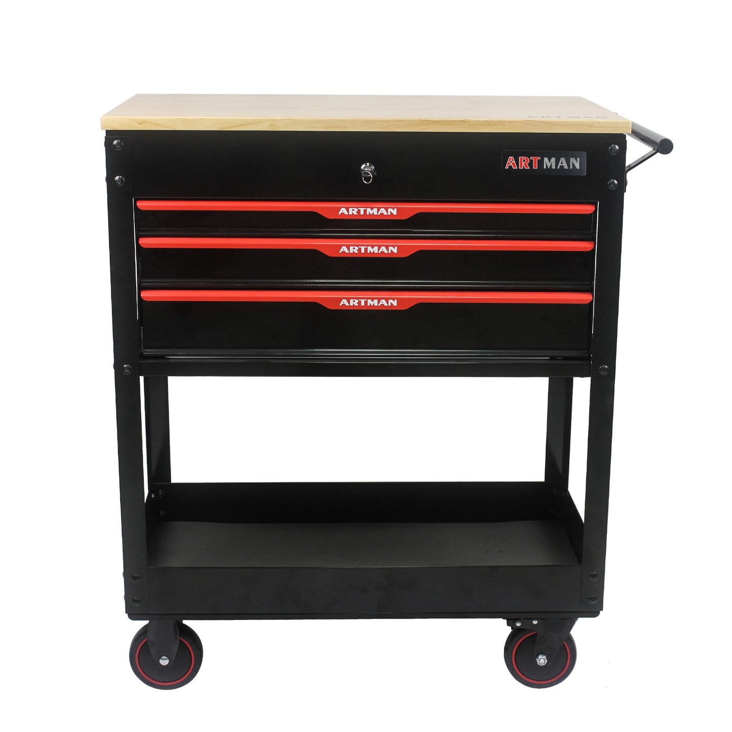 Siavonce Bottom Tool Cabinets 17.51-in W x 38.38-in H 3-Drawer Metal Tool Cabinet (Black) XH90503