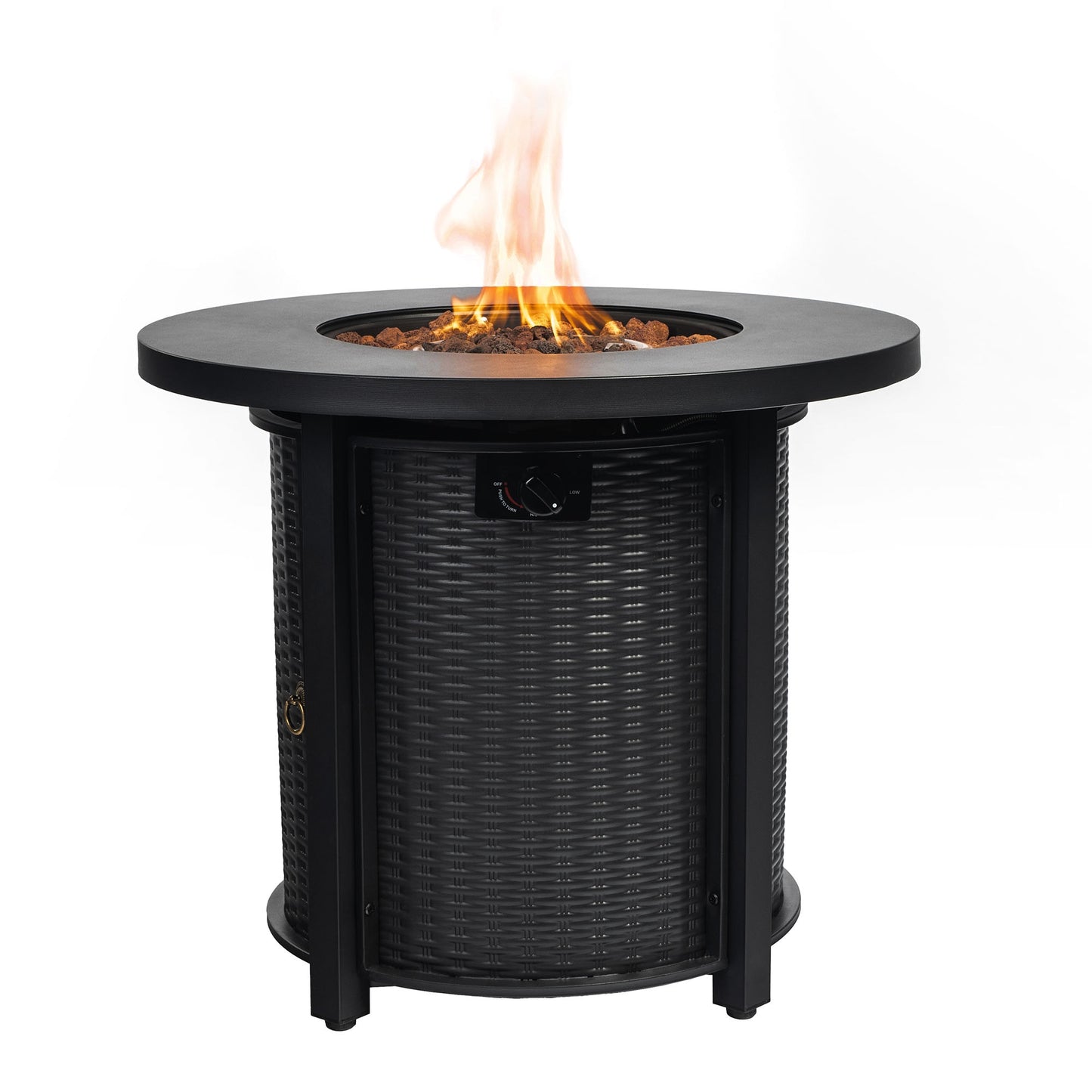 AHIOU HOME Adriana 30-in W 40000 Maximum BTUs Steel Round Liquid propane Fire pit table