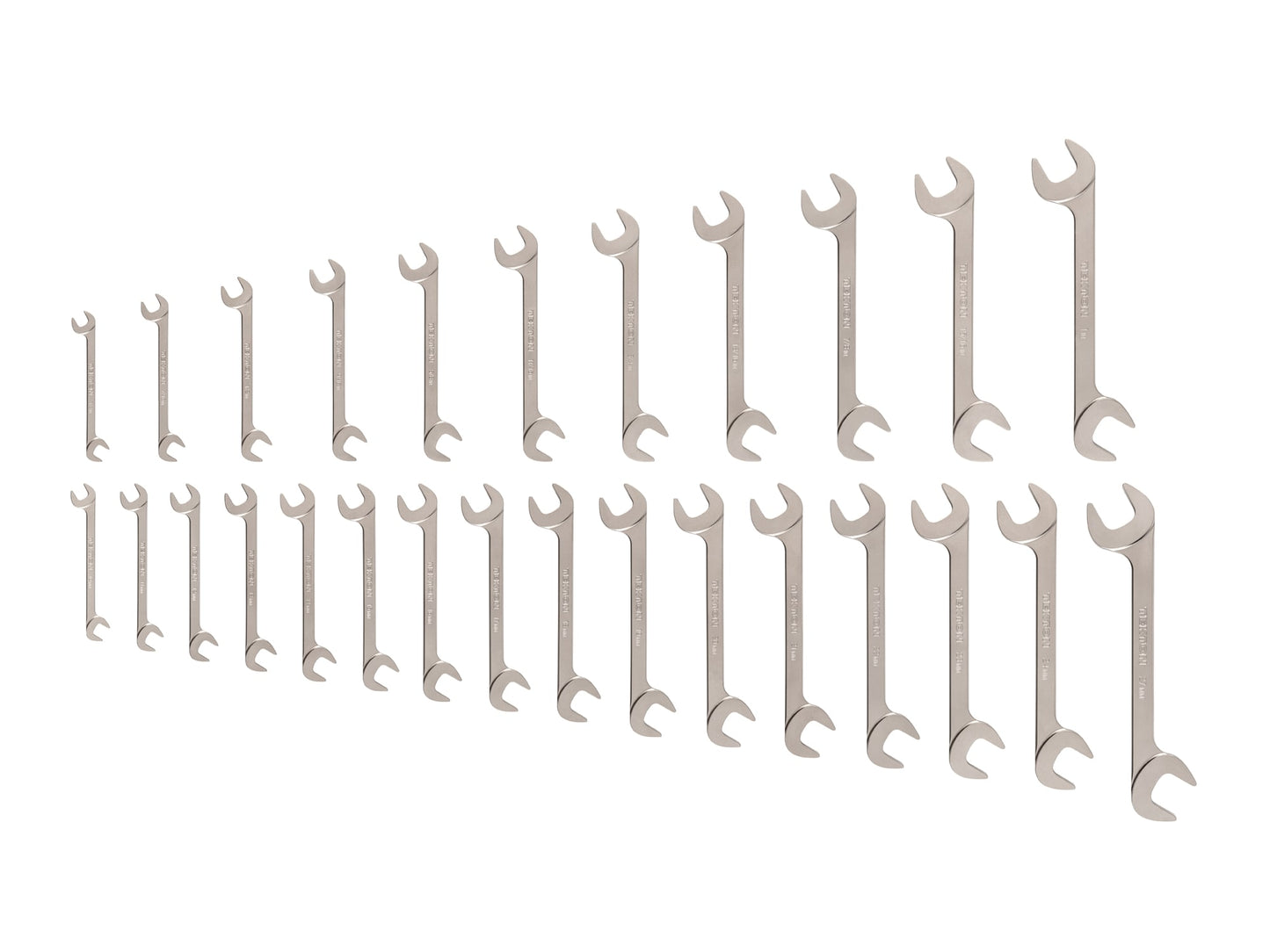 TEKTON 27-Piece Set SAE and Metric Angle Open End Wrench WAE93002