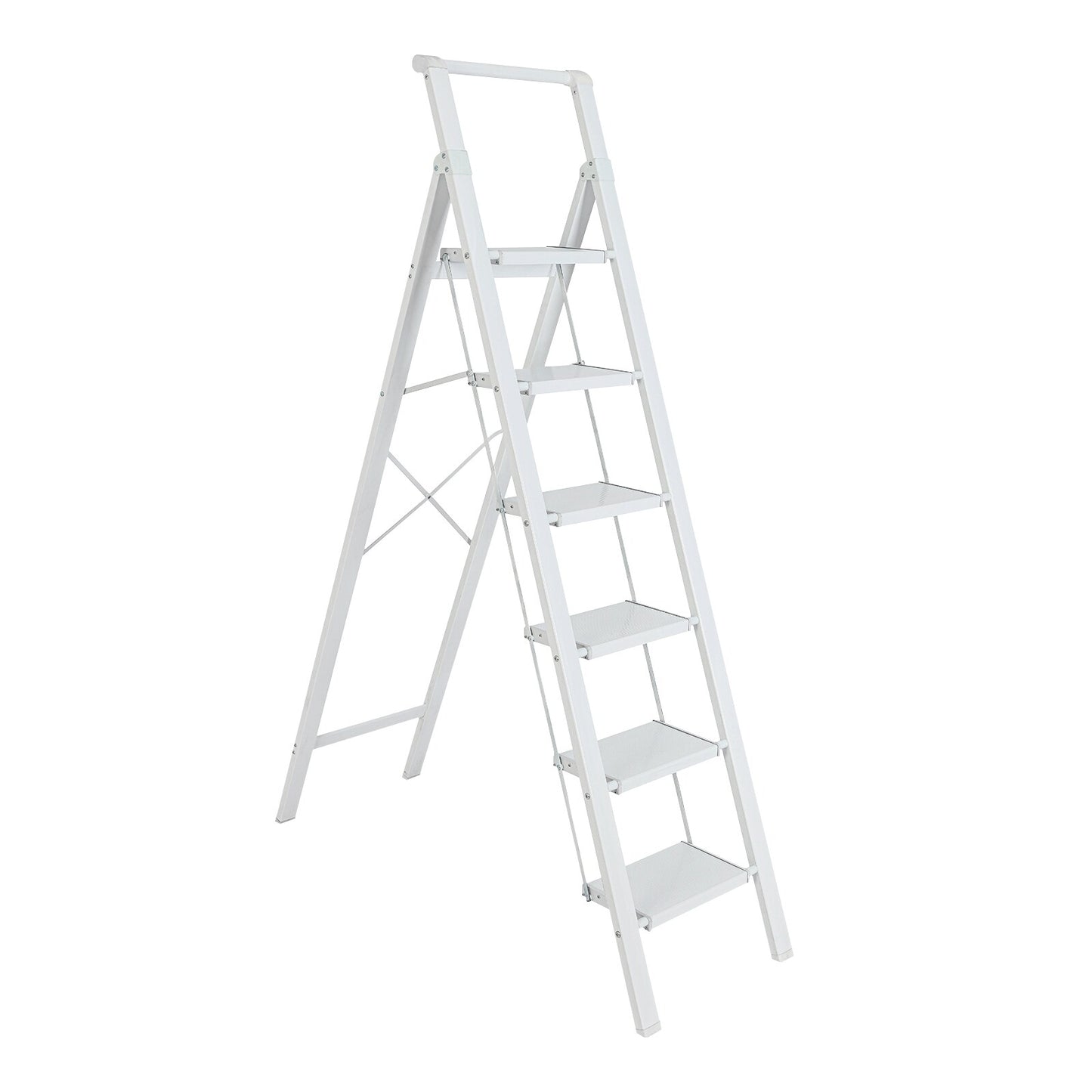 Maocao Hoom 6-Step 330-lb Capacity White Aluminum Foldable Step Stool BH20404
