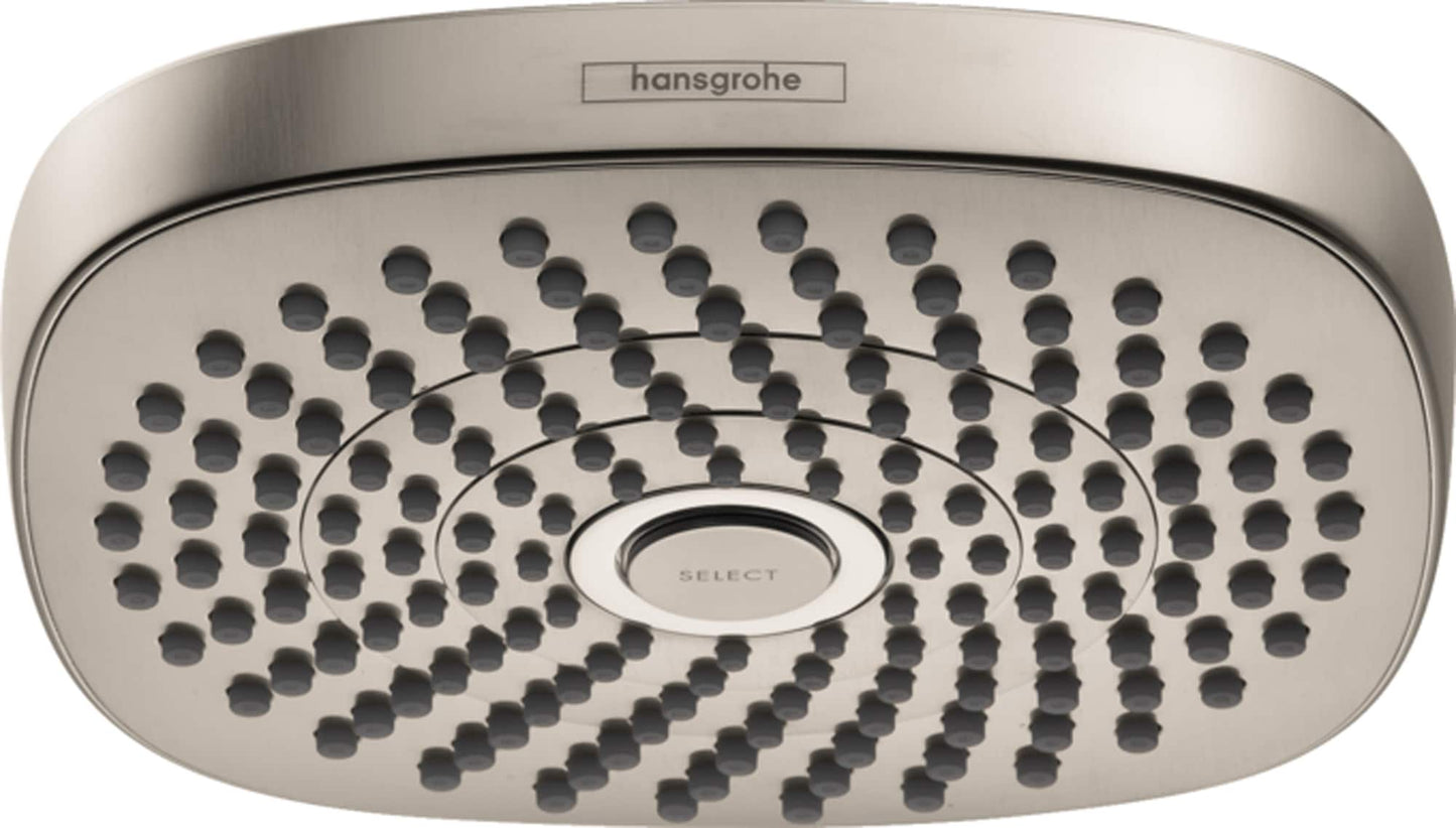 Hansgrohe Croma Select E Brushed Nickel Sold separately Multi-function 7.38-in Square Shower Faucet