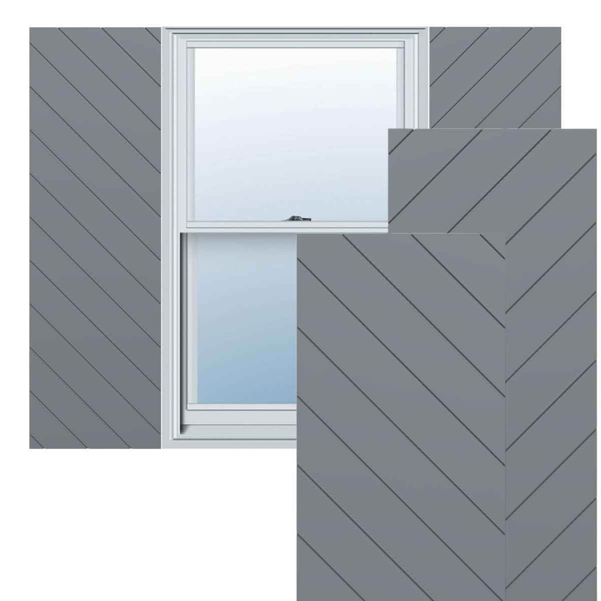 Ekena Millwork 18-in W x 39-in H Ocean Swell Flat panel Exterior Shutters ( 2 -Pack )