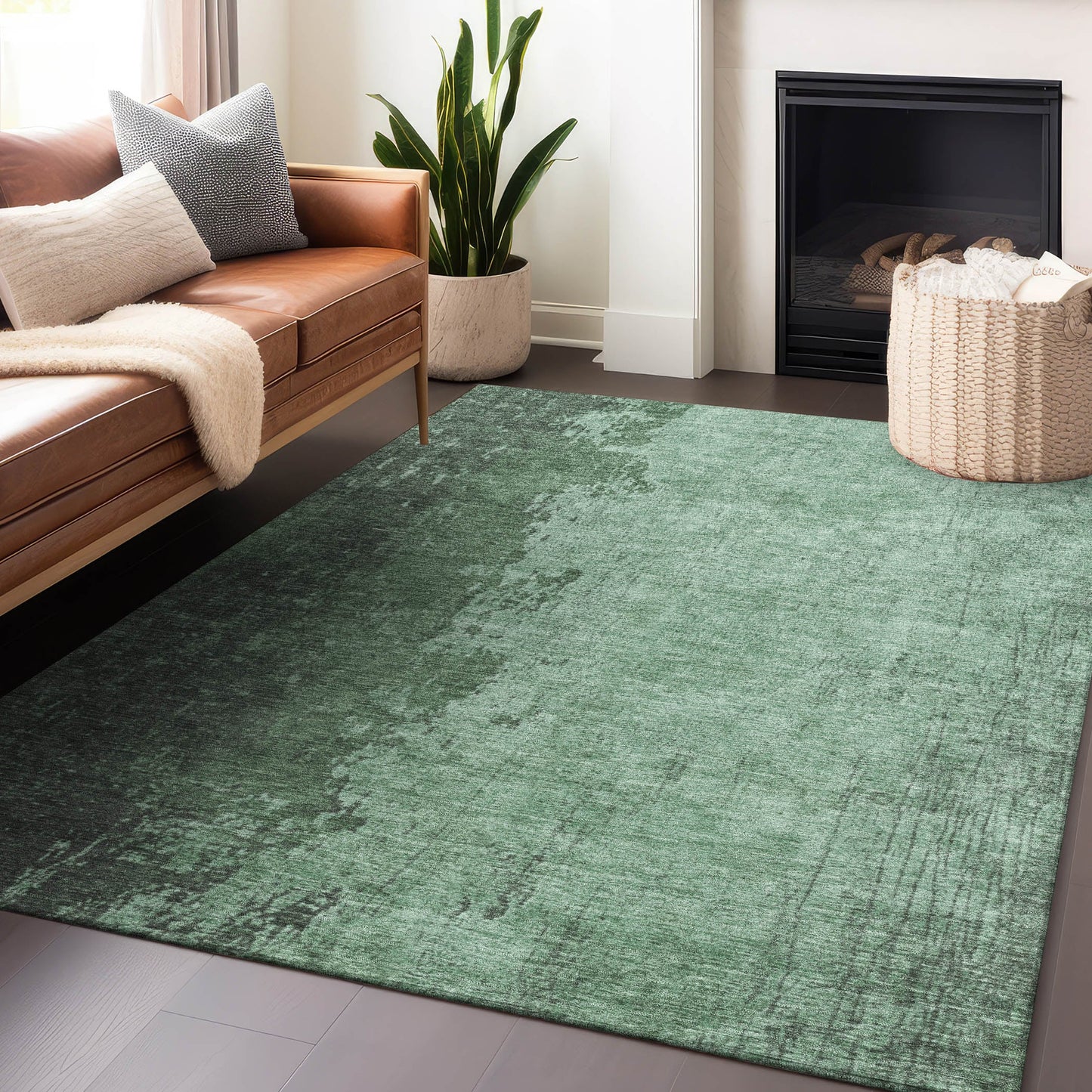 Addison Rugs Chantille ACN1912SF 8 x 10 (ft) Loomed Seafoam Rectangular Indoor/Outdoor Machine washable Pet Friendly Area rug