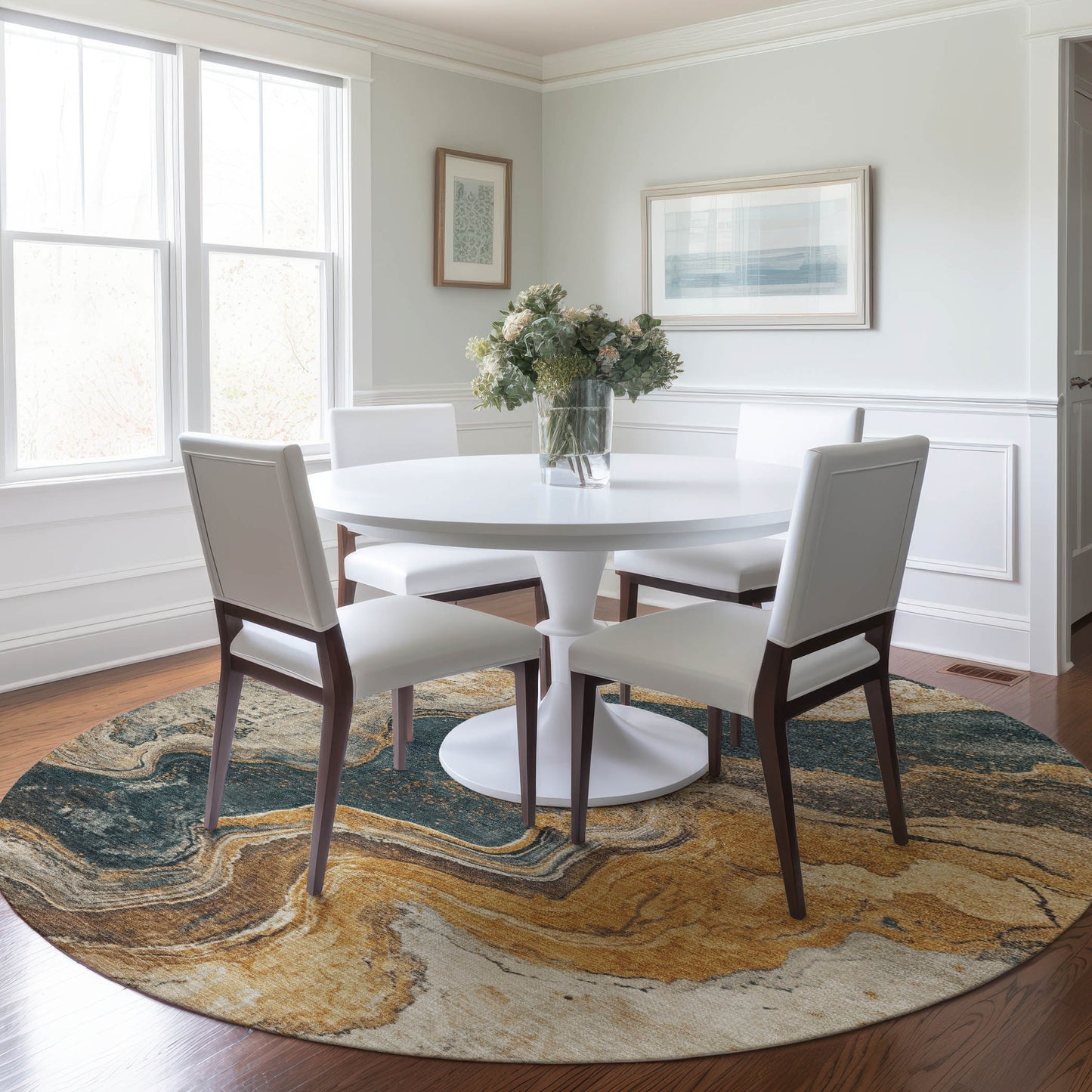 Addison Rugs Chantille ACN1907LN 8 x 8 (ft) Loomed Linen Round Indoor/Outdoor Machine washable Pet Friendly Area rug