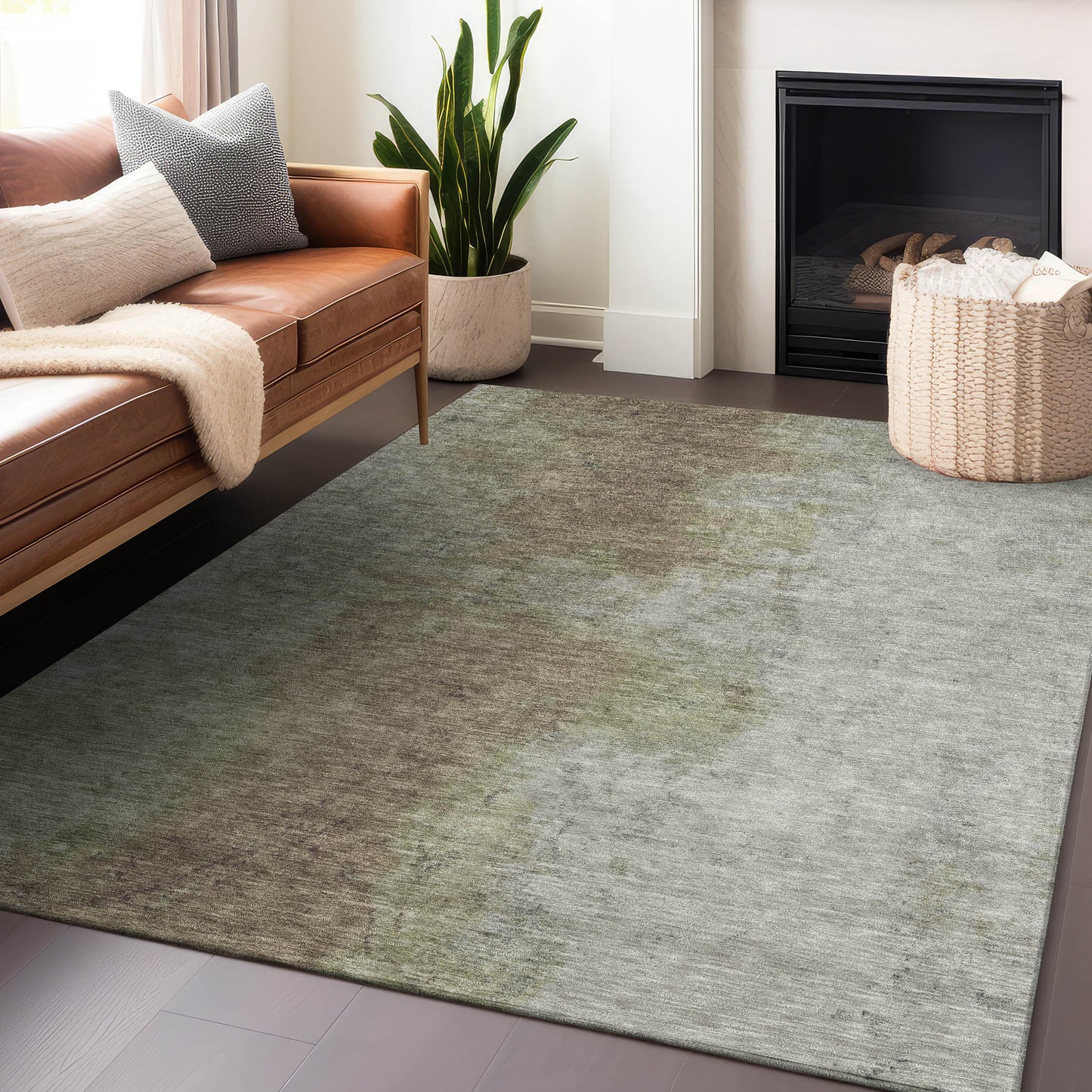 Addison Rugs Chantille ACN1741TP 8 x 10 (ft) Loomed Taupe Rectangular Indoor/Outdoor Machine washable Pet Friendly Area rug