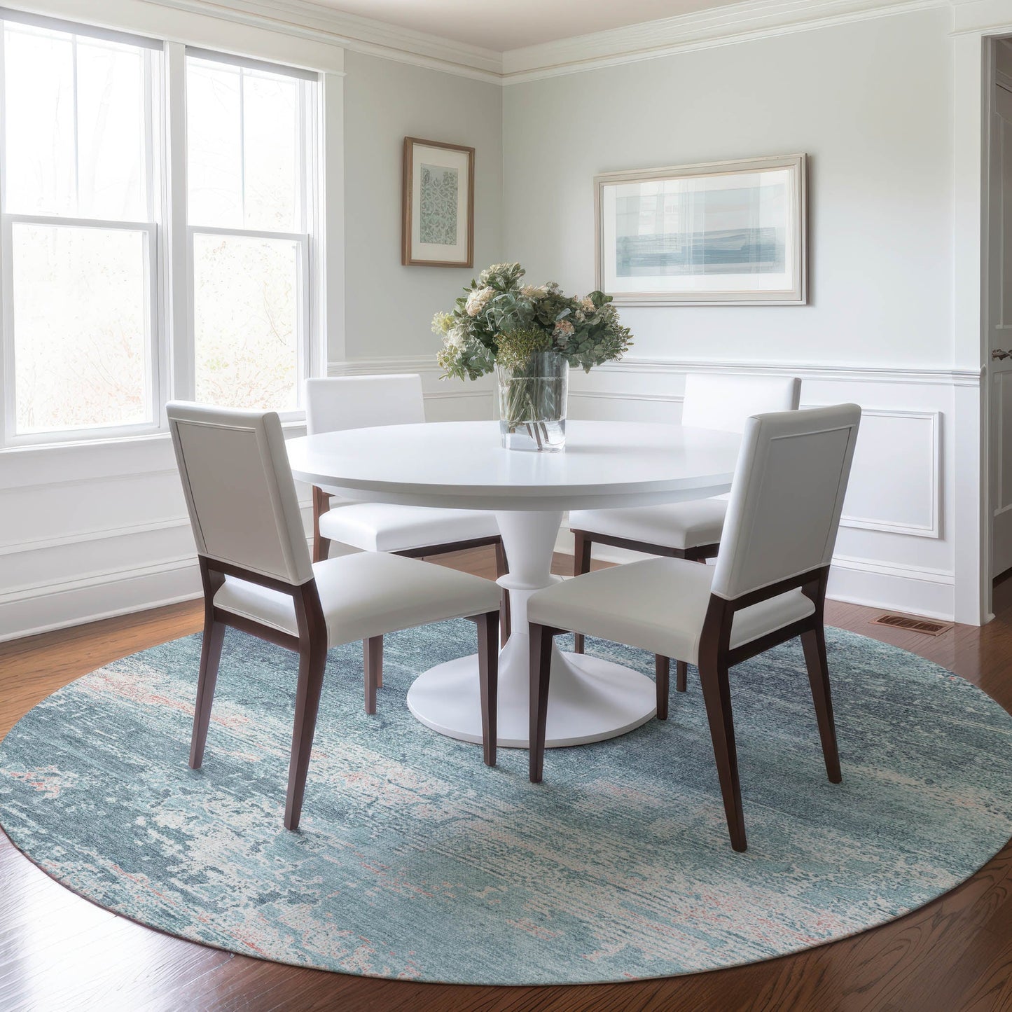 Addison Rugs Chantille ACN1778TE 8 x 8 (ft) Loomed Teal Round Indoor/Outdoor Machine washable Pet Friendly Area rug