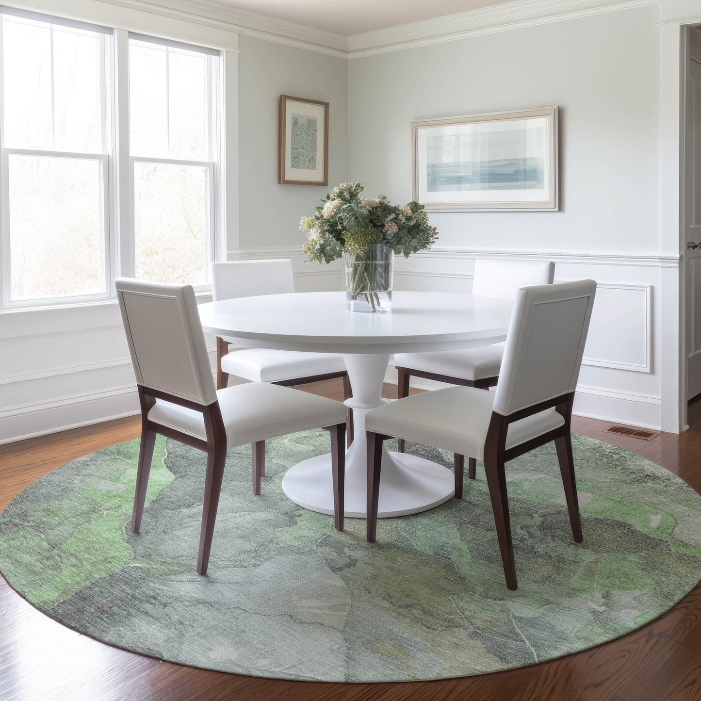 Addison Rugs Chantille ACN1787GE 8 x 8 (ft) Loomed Green Round Indoor/Outdoor Machine washable Pet Friendly Area rug