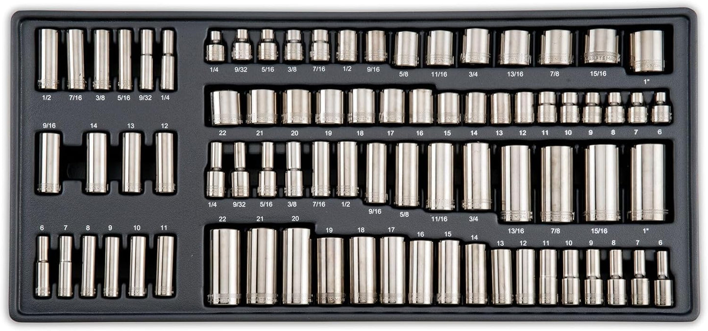 CRAFTSMAN OVERDRIVE 284-Piece Gunmetal Chrome Mechanics Tool Set, Standard SAE/Metric Socket Set, with Hard Case (CMMT99284)