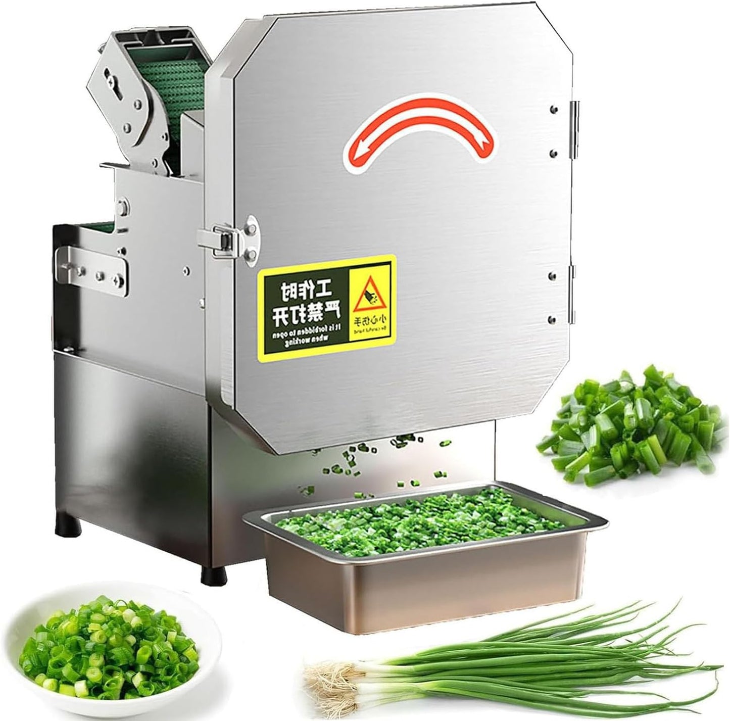 Spring Onion Chopper,300w Vegetable Slicer Food Processor,Vegetable and Fruit Cutting Machine,Green Onion Celery Parsley Cutter Chopper,150kg/Hour,for Chives Scallions Beans Chili
