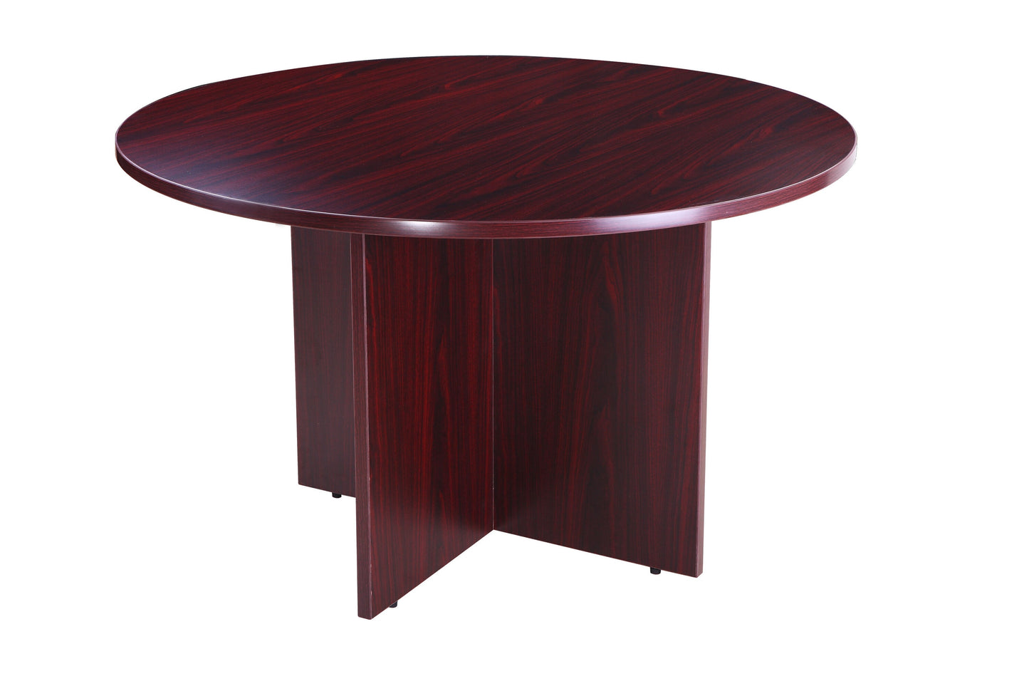 Boss Office Products Mahogany laminate table, 42 inch, round, seats 4 people. Red 4 -Person Conference table ( 42-in W x 29.5-in H )