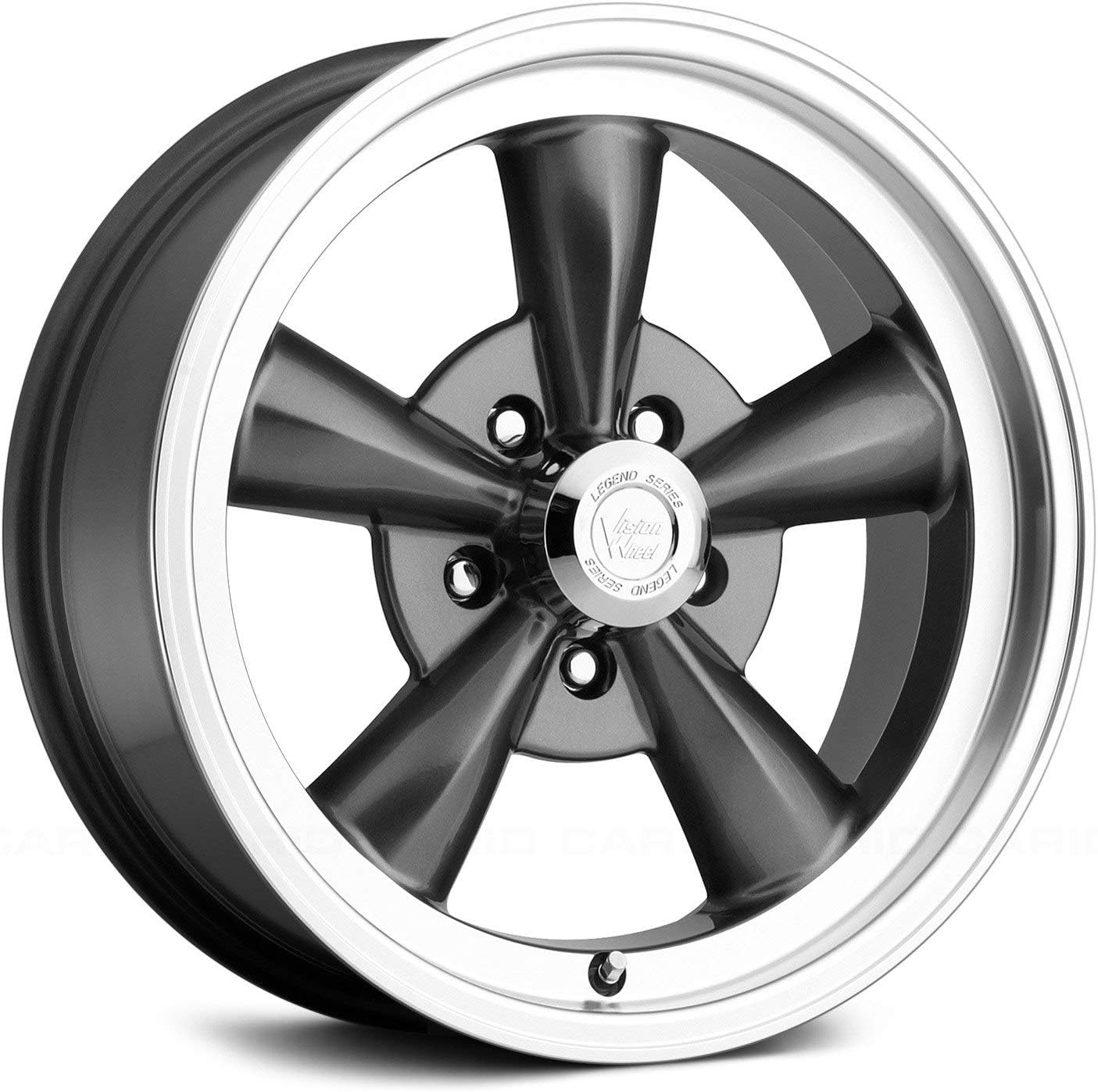 Vision Legend 5 15 Gunmetal Wheel / Rim 5x4.75 with a 6mm Offset and a 83 Hub Bore. Partnumber 141H5761GM6