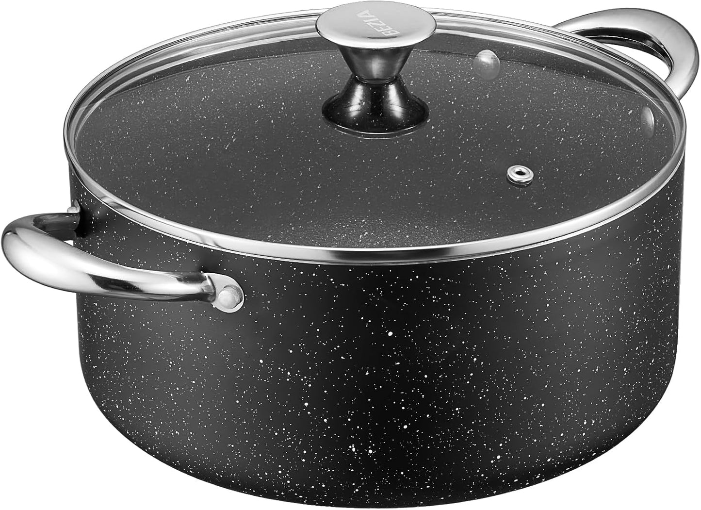 BEZIA Large 8 Quart Nonstick Stock Pot with Lid, Induction Cooking Pot Soup Pot, Non-toxic and Oven Safe, Perfect for Stews, Soups and All Stovetops, PFOA PFAS Free
