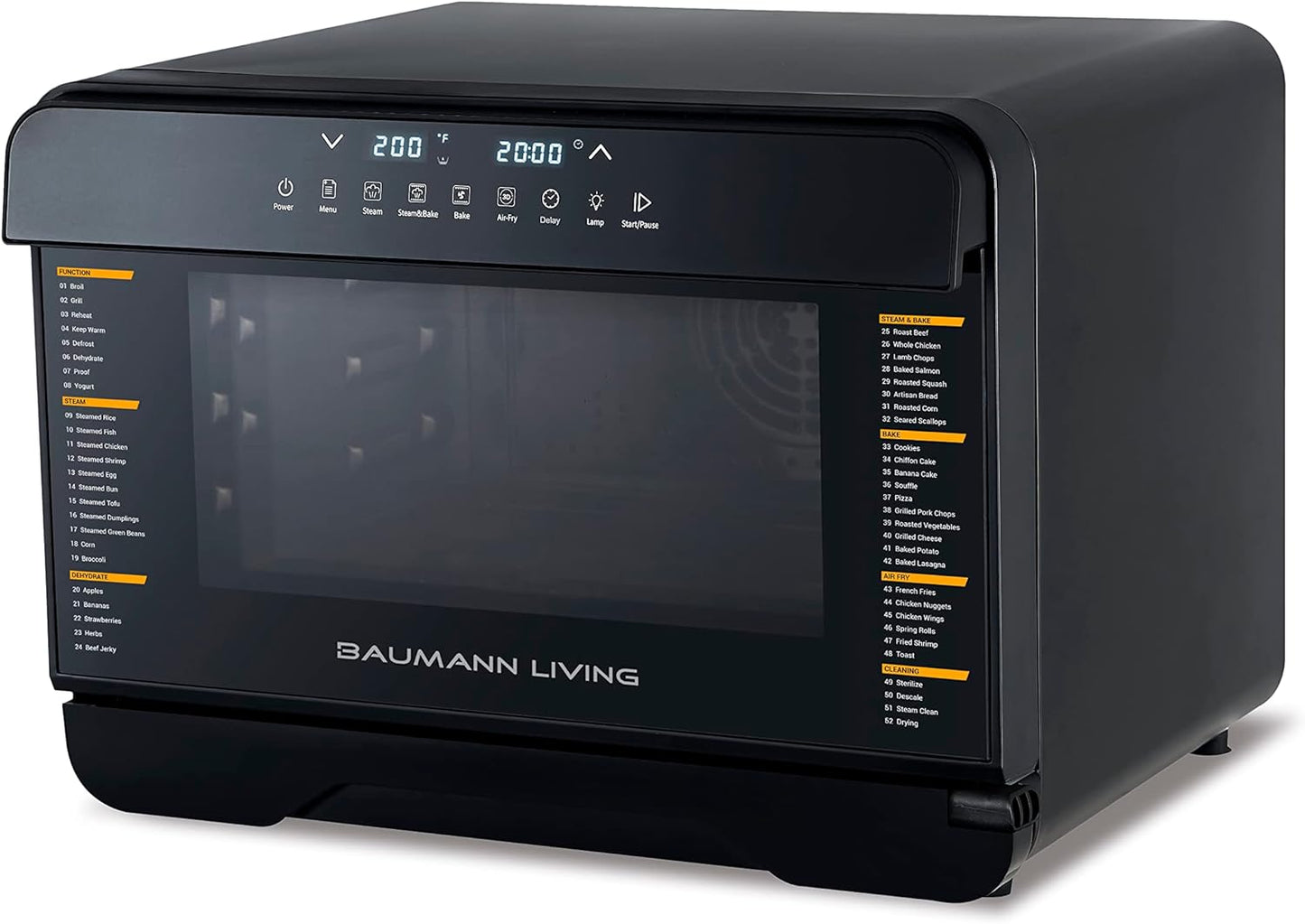 Baumann Living Multifunction Air Fryer Steam Oven Convection Countertop All-in-One Appliance.