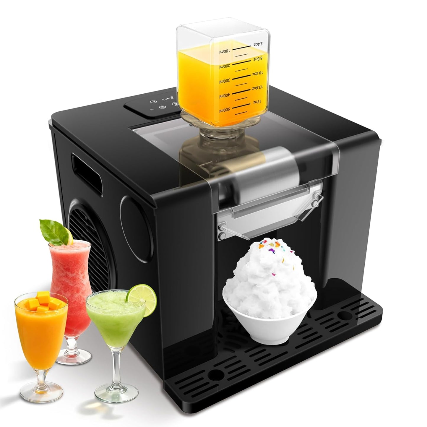 Bellatte Slushie Machine No Ice Needed No Sugar Limit, Sluhsy Machine For Home, 280W Shaved Ice Maker For Snow Cone, Margarita, Milkshake, Frozen Drink, Rapid Freeze, LED Display, Auto-Clean