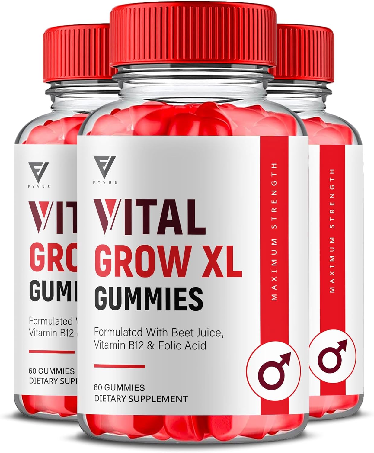 (3 Pack) Vital Grow XL Gummies, Vital Grow XL Advanced Performance and Overall Daily Health Support Supplement, VitalGrow XL Maximum Strength 1000mg Wellness Supplement Formula (180 Gummies)