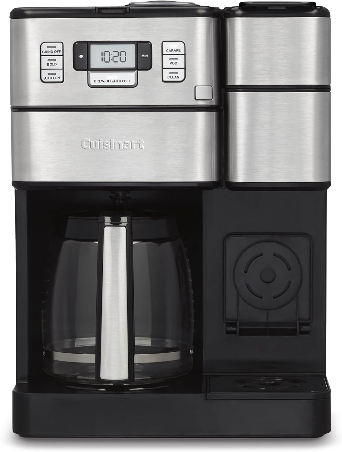 Cuisinart Coffee Center Grind and Brew Plus, Built-in Coffee Grinder, Coffeemaker and Single-Serve Brewer with 6oz, 8oz and 10oz Serving Size, Black\/Silver, SS-GB1NAS